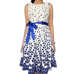 White and blue flare dress! (Brand New)